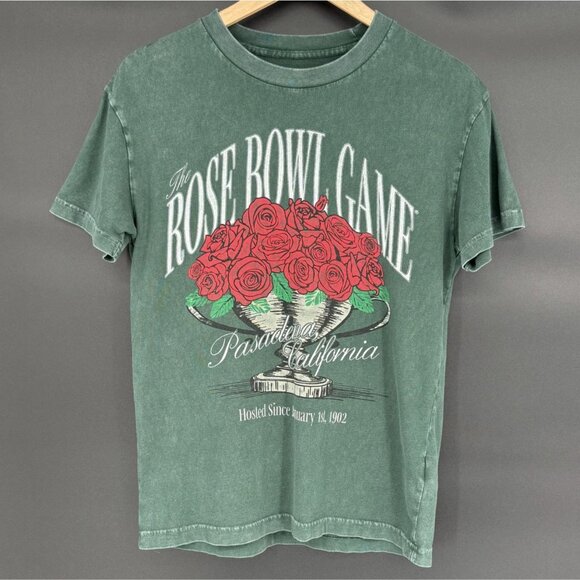 Abercrombie & Fitch Men's Rose Bowl Game Soft A&F Tee S Green Cotton Football - Picture 1 of 9